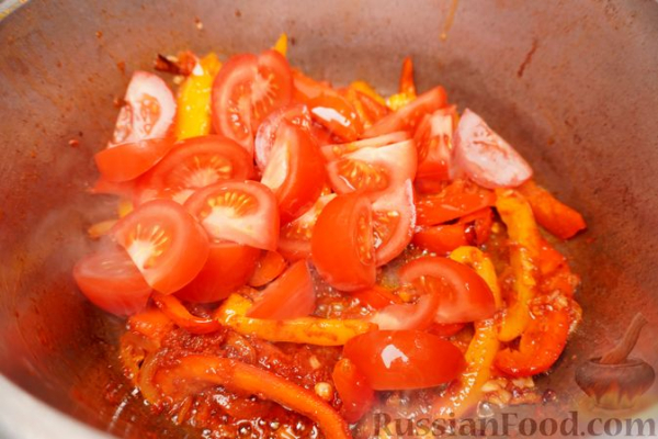 Садж с морепродуктами и овощами