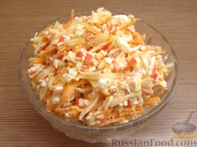 Крабовый салат с овощами Крабовый салат с овощами