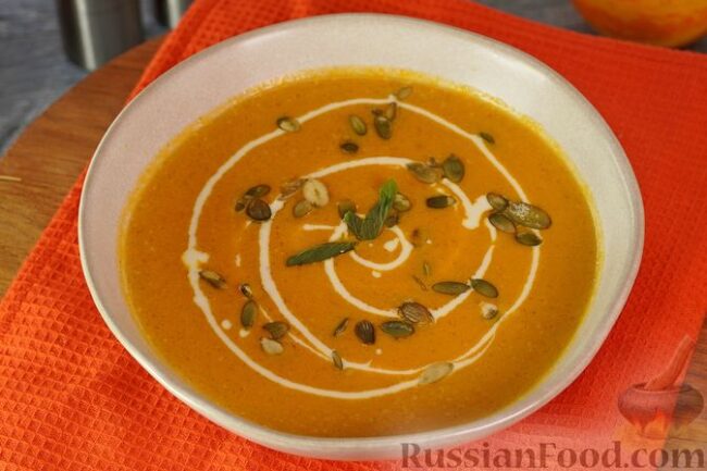 Крем-суп из запечённой тыквы