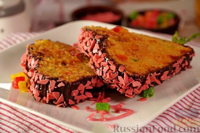 Морковно-апельсиновый кекс с цукатами